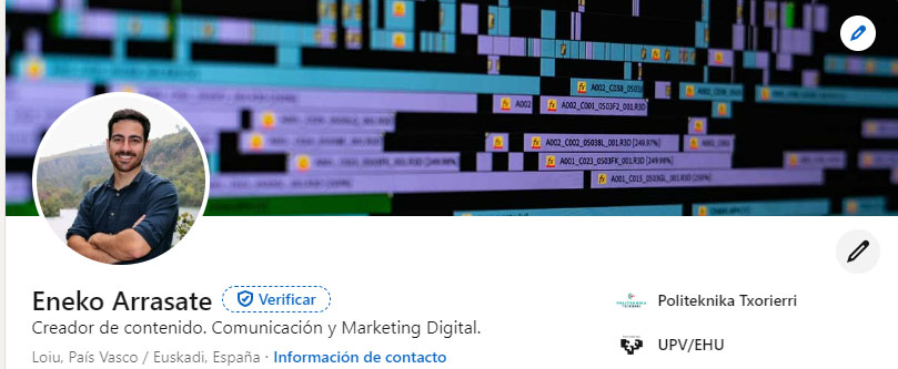 Foto del cabecero del perfil de Eneko en Linkedin